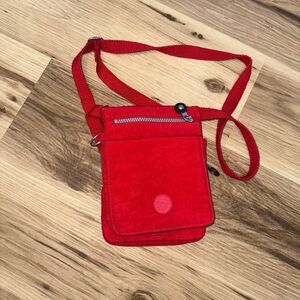 Kipling bright red travel crossbody small purse